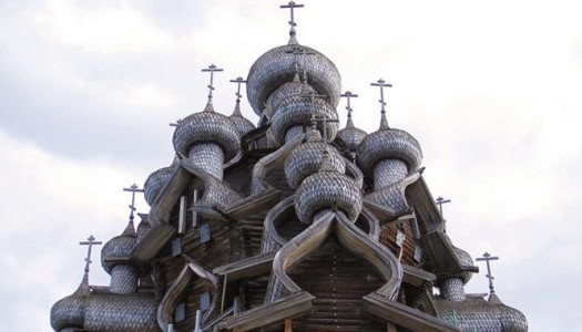 MONUMENTS  in WOOD, ISLE  of  KIZHI, KARELIA , RUSSIA