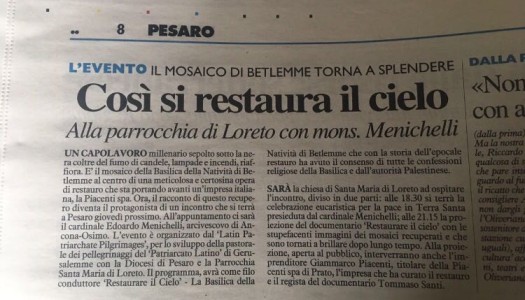 Carlino di Pesaro – Così si restaura il Cielo. Il mosaico di Betlemme torna a splendere
