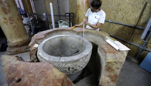 Ansa – Scoperta fonte battesimale alla Natività